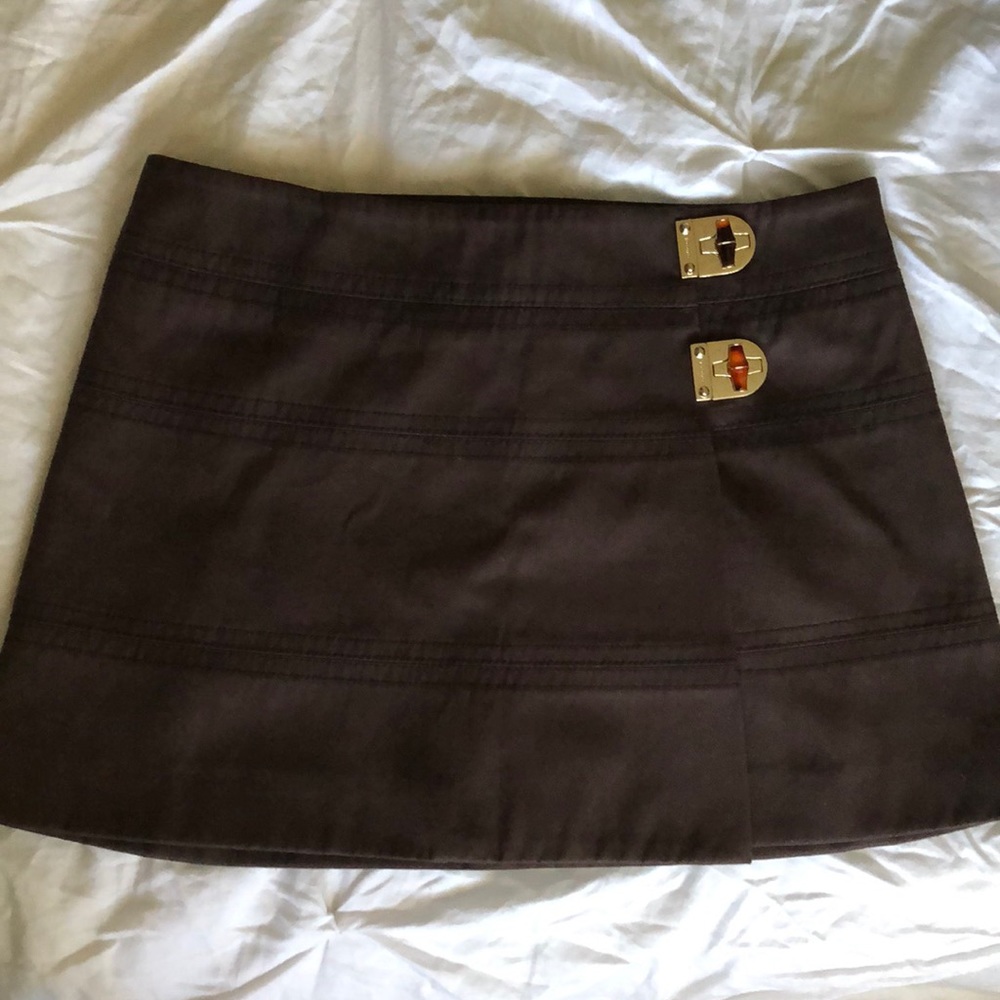 BROWN GUCCI SKIRT W/ BAMBOO Size 8 / 40